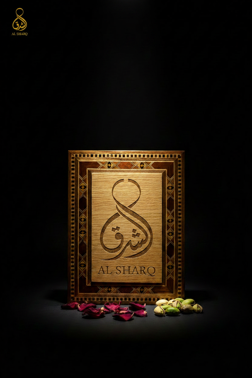 AL SHARQ Holzbox – Stehend mit Logo