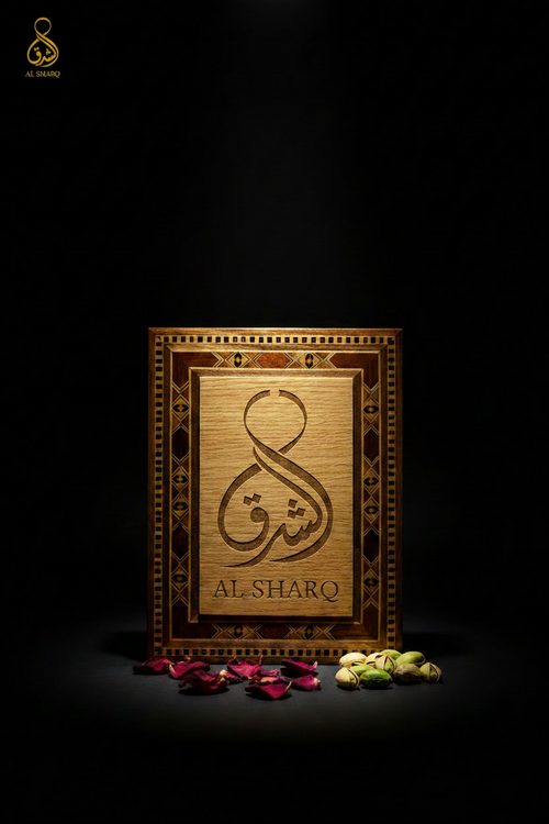 AL SHARQ Holzbox – Stehend mit Logo