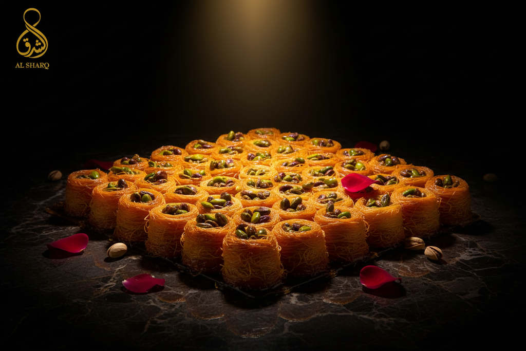 Vogelnest Baklava mit Pistazien – Seitlich