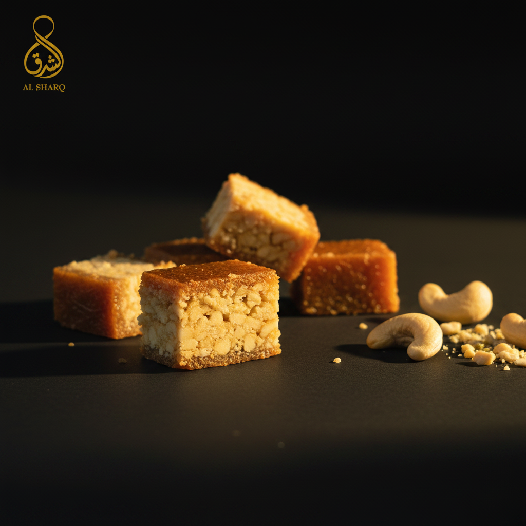 Balouria mit Cashewnüssen dekorativ mit Cashews arrangiert