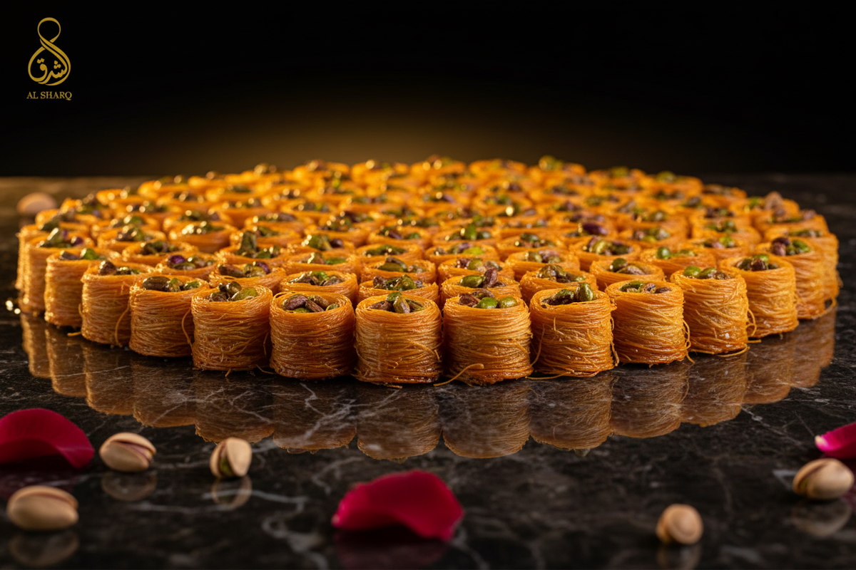 Vogelnest Baklava mit Pistazien – Low Front