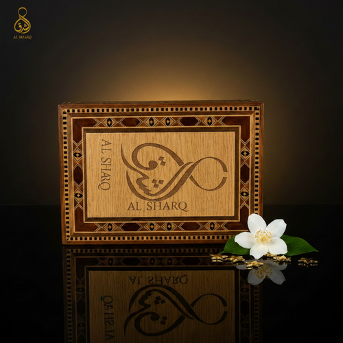 AL SHARQ Holzbox – Reflektierend mit Logo